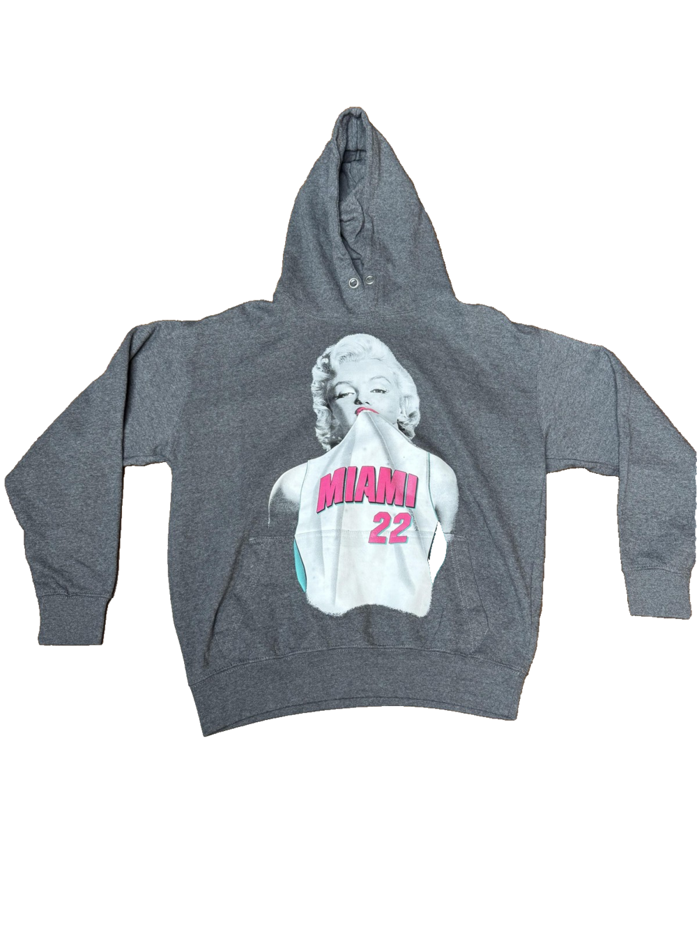 ESY Surf Co Hoodie Sweatshirt Mens Medium Gray MIAMI 22 Graphic Pullover Fleece